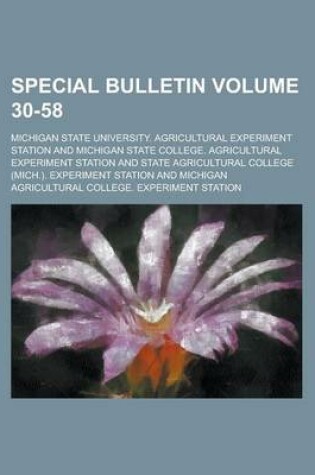 Cover of Special Bulletin Volume 30-58