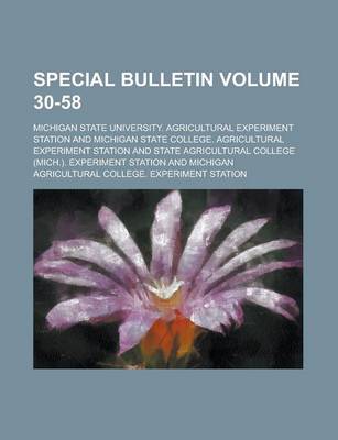 Book cover for Special Bulletin Volume 30-58