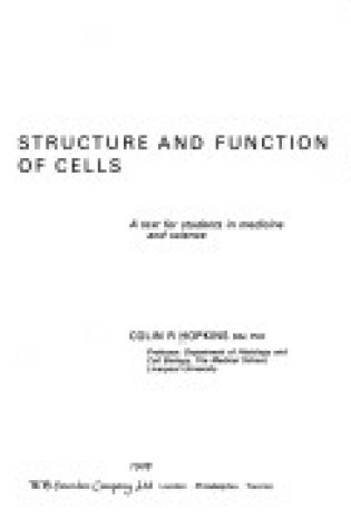 Cover of Structure and Function of Cells