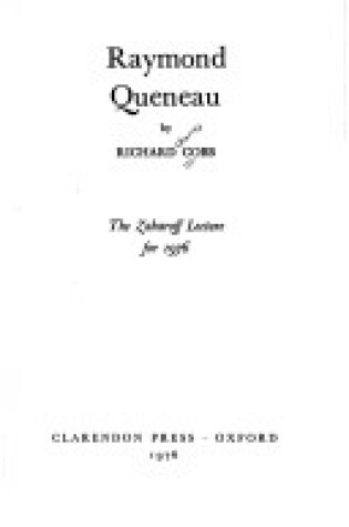 Cover of Raymond Queneau