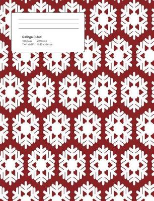 Book cover for Christmas White Flakes Composition College Ruled Book (7.44 x 9.69) 200 pages V6