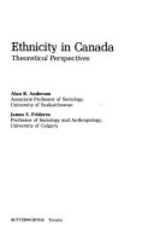 Cover of Ethnicity in Canada