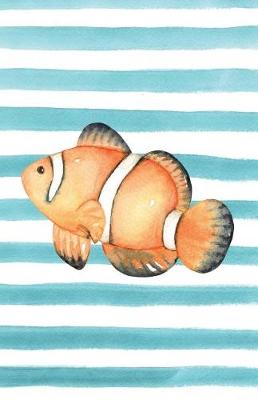 Book cover for Orange Clownfish Watercolor Stripe Journal, Narrow Ruled