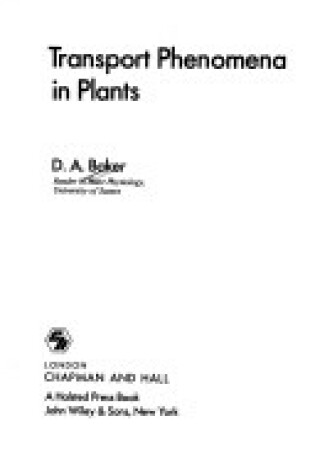 Cover of Transport Phenomena in Plants