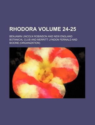 Book cover for Rhodora Volume 24-25