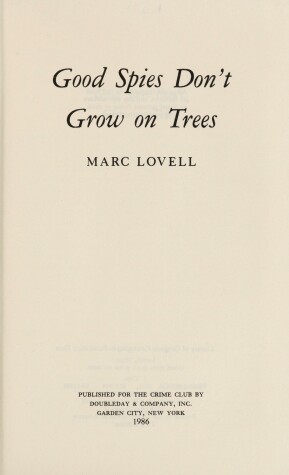 Book cover for Good Spies Don't Grow on Trees