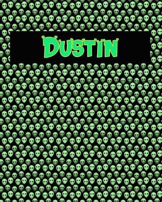 Book cover for 120 Page Handwriting Practice Book with Green Alien Cover Dustin