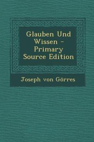 Cover of Glauben Und Wissen