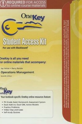 Cover of OneKey Blackboard, Student Access Kit, Operations Management Flexible Version