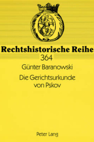 Cover of Die Gerichtsurkunde Von Pskov