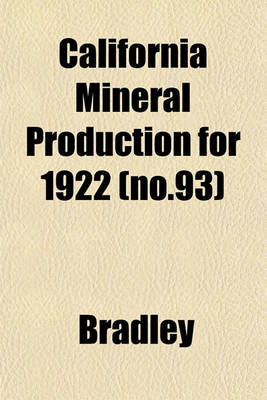 Book cover for California Mineral Production for 1922 (No.93)