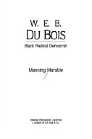 Cover of W.E.B.DuBois