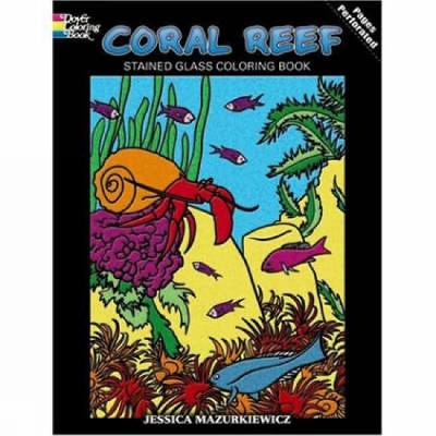 Book cover for Coral Reef Stained Glass Coloring Book