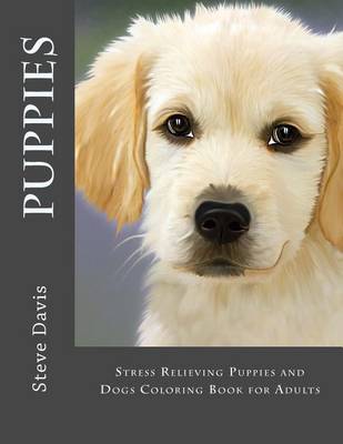 Book cover for Puppies Adult Coloring Book