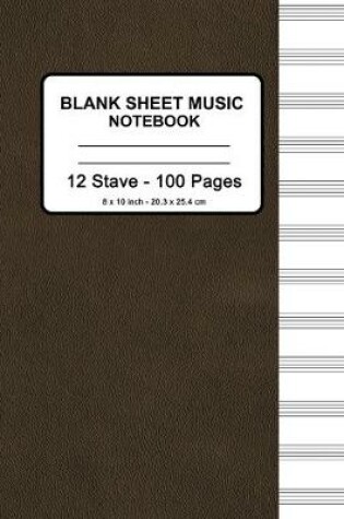 Cover of Blank Sheet Music Notebook - Faux Brown Leather Print