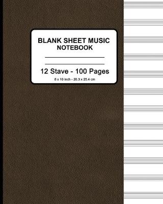 Book cover for Blank Sheet Music Notebook - Faux Brown Leather Print