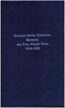 Cover of German-Soviet Relations Between the Two World Wars, 1919-1939