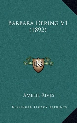 Book cover for Barbara Dering V1 (1892)