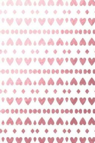 Cover of Cute Rose Gold Hearts and Diamonds Notebook