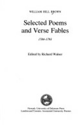 Cover of Selected Poems and Verse Fables, 1784-92