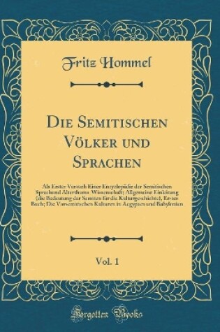 Cover of Die Semitischen Voelker Und Sprachen, Vol. 1