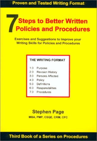 Book cover for 7 Steps to Better Written Policies and Procedures