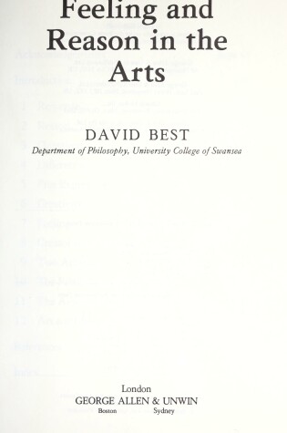 Cover of Feeling and Reason in the Arts