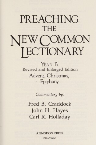 Cover of Preaching the New Common Lectionary