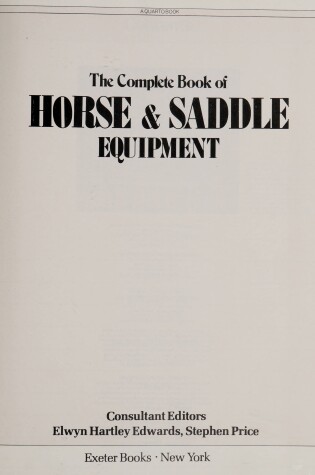 Cover of The Complete Book of Horse & Saddle Equipment