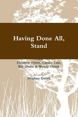 Book cover for Having Done All, Stand