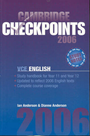 Cover of Cambridge Checkpoints VCE English 2006