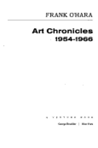 Cover of Art Chronicles, 1954-1966