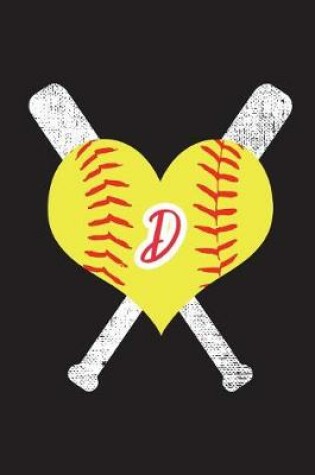 Cover of D Monogram Initial Softball Journal