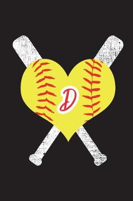 Book cover for D Monogram Initial Softball Journal