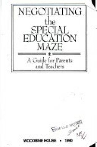 Cover of Negotiating the Special Education Maze