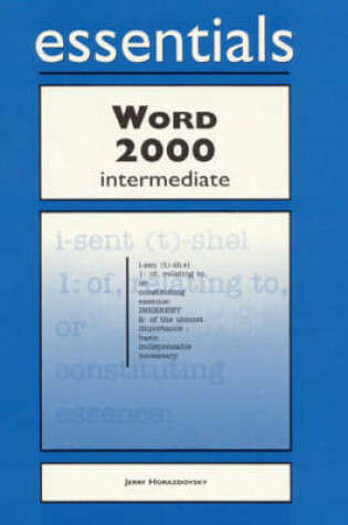 Cover of Word 2000 Essentials Intermediate