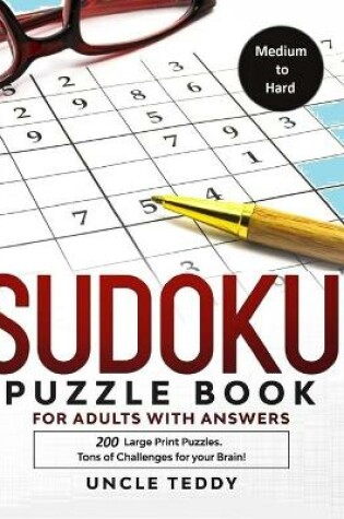 Cover of Sudoku Puzzle Book for Adults with Answers