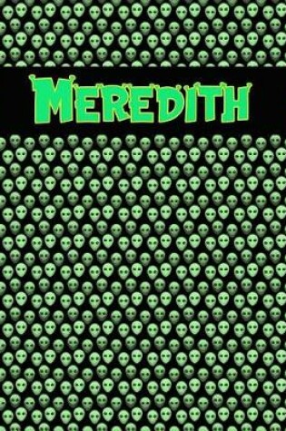 Cover of 120 Page Handwriting Practice Book with Green Alien Cover Meredith