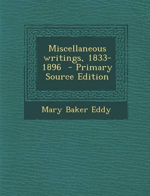 Book cover for Miscellaneous Writings, 1833-1896