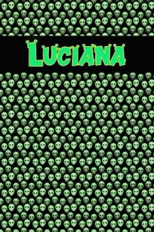 Cover of 120 Page Handwriting Practice Book with Green Alien Cover Luciana