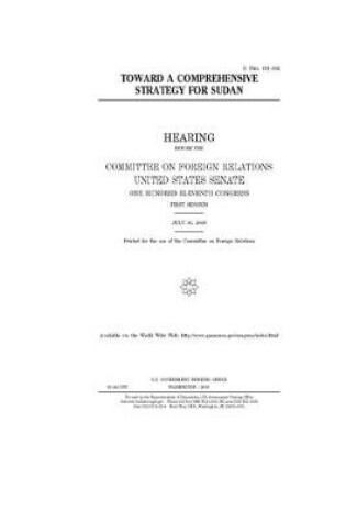 Cover of Toward a comprehensive strategy for Sudan