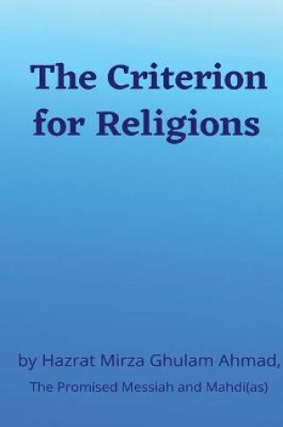 Cover of The Criterion for Religions