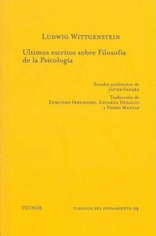 Cover of Ultimos Escritos Sobre Filosofia de La Psicologia