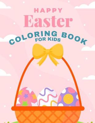 Book cover for happy easter coloring book for kids