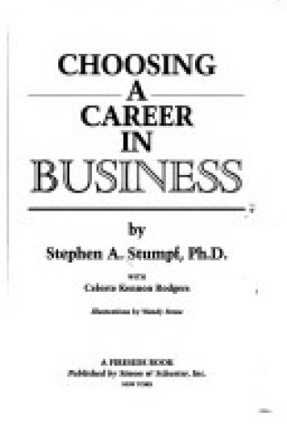 Cover of Choosing a Career in Business