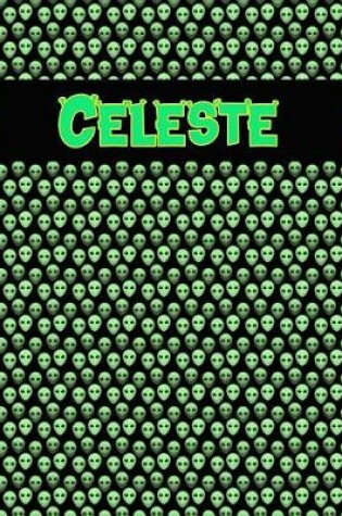 Cover of 120 Page Handwriting Practice Book with Green Alien Cover Celeste