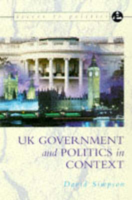 Cover of The Government and Politics of the UK in Context