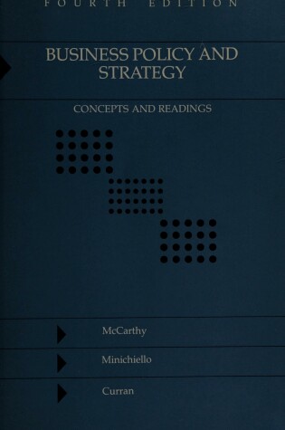 Cover of Business Policy and Strategy