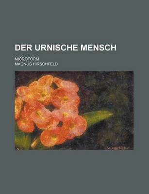 Book cover for Der Urnische Mensch; Microform