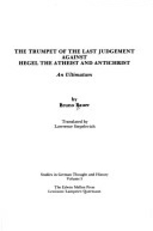 Cover of The Trumpet of the Last Judgement Against Hegel, the Atheist and Antichrist